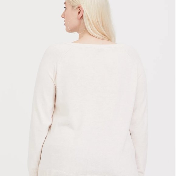 TORRID BEIGE FRENCHIE SWEATSHIRT Oatmeal Heather - Picture 4 of 11